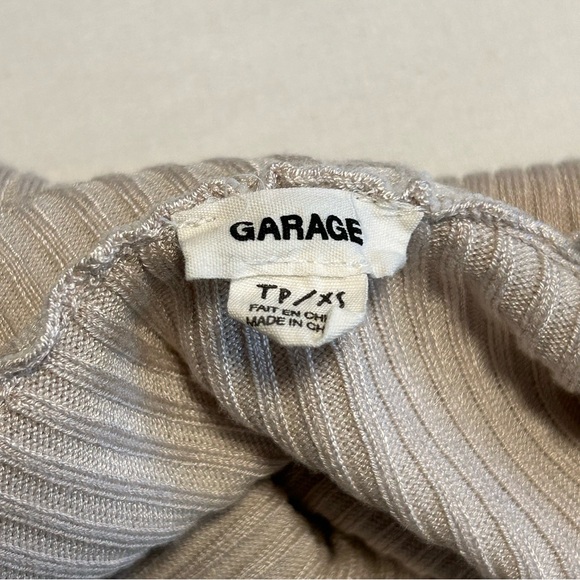 Garage Ribbed Cream Quarter Zip | XS - Picture 5 of 7
